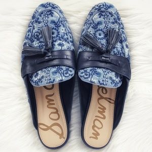 Sam Edelman Blue Paris Floral Mules